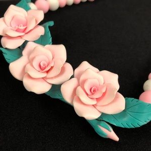 🌸VINTAGE  Clay Flower Necklace🌸